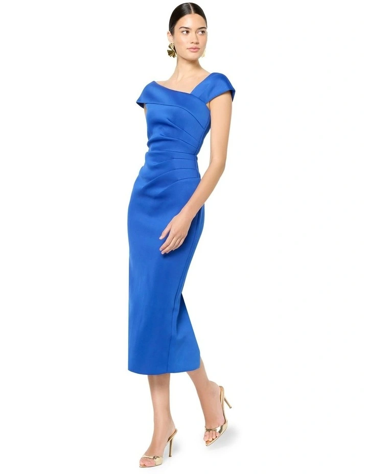 Amika Scuba Cocktail Dress in Blue image 4