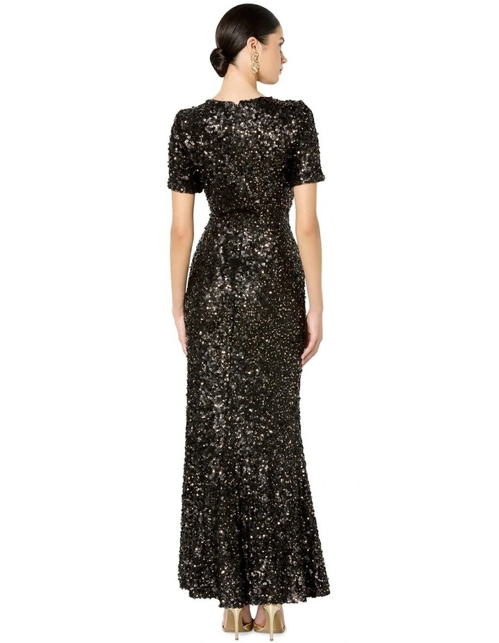 Colette Sequin Gown in Brown image 2