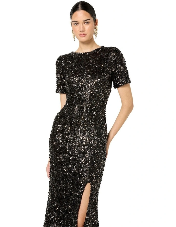 Colette Sequin Gown in Brown image 3