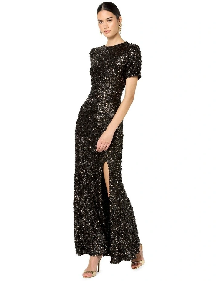 Colette Sequin Gown in Brown image 4