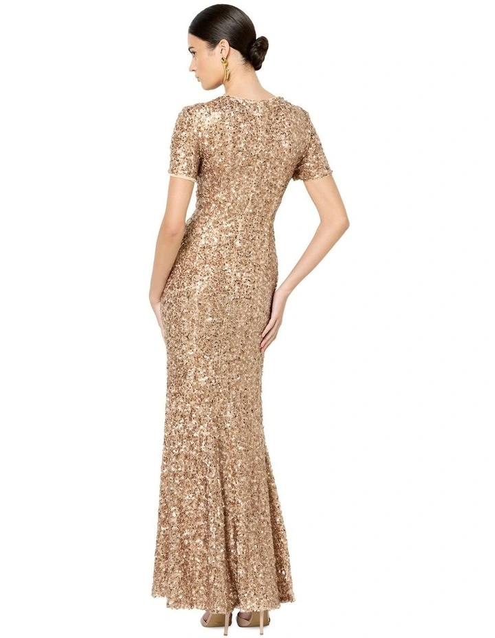 Colette Sequin Gown in Brown image 2