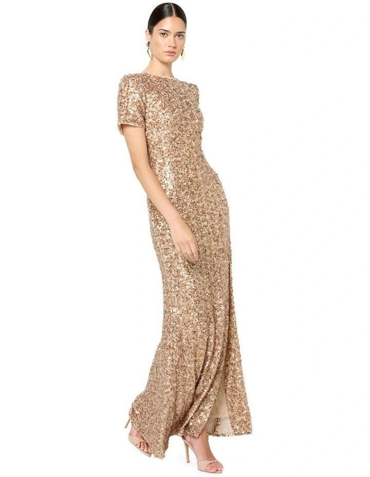 Colette Sequin Gown in Brown image 3