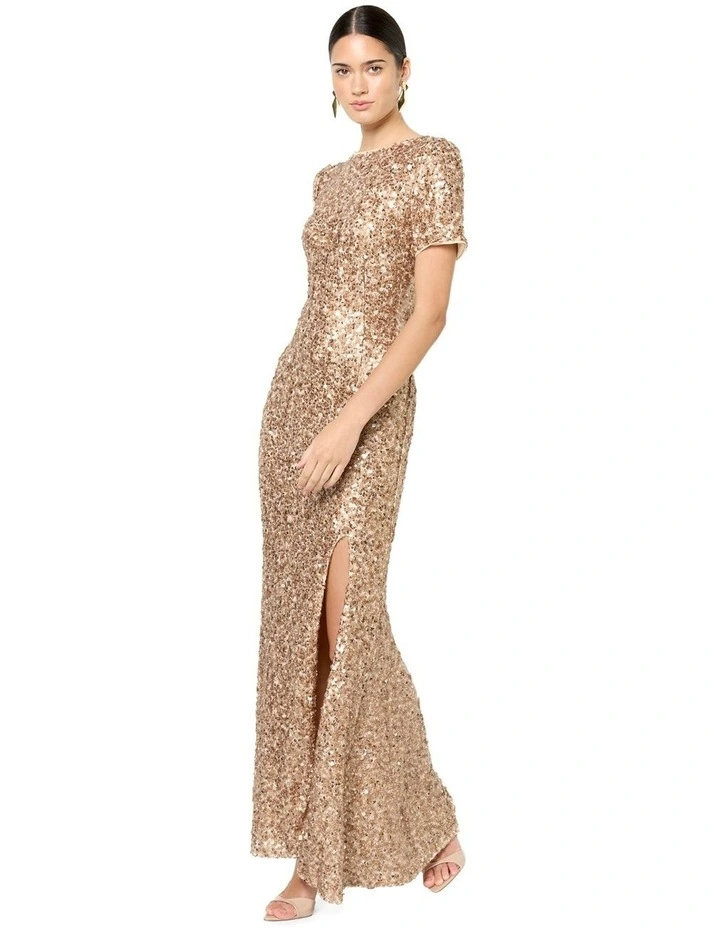 Colette Sequin Gown in Brown image 4