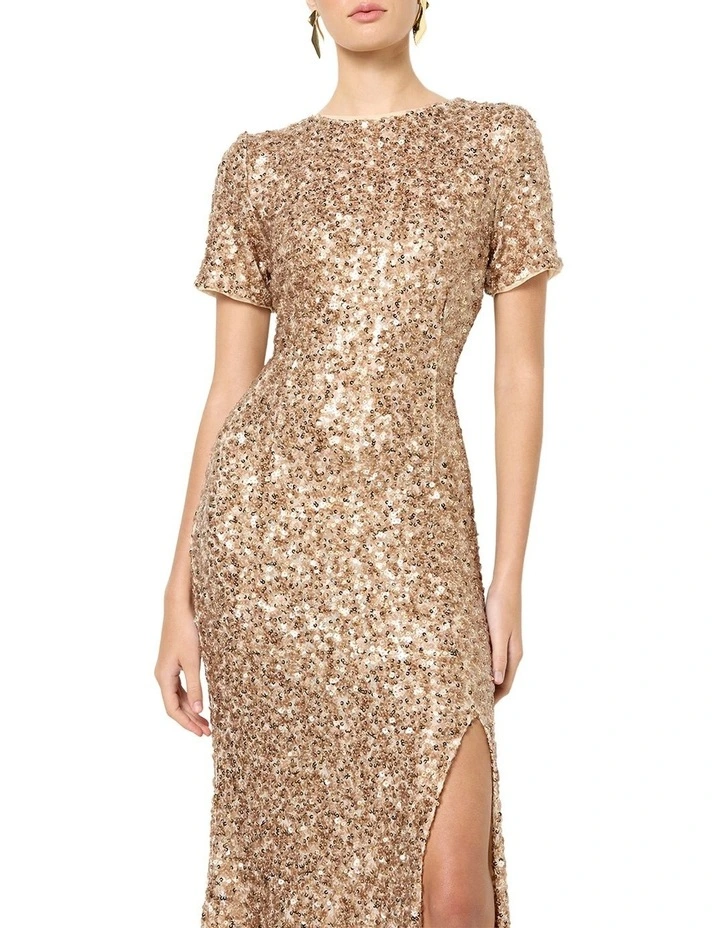 Colette Sequin Gown in Brown image 5