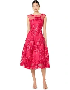 Isha Ribbon Lace Dress in Pink