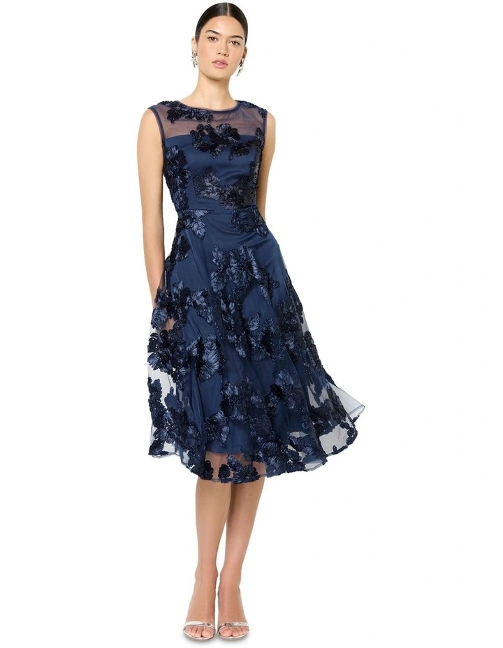 Isha Ribbon Lace Dress in Blue image 1
