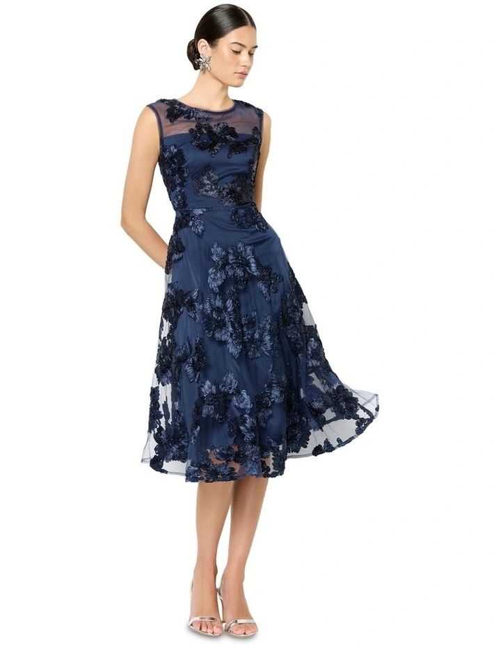 Isha Ribbon Lace Dress in Blue image 3