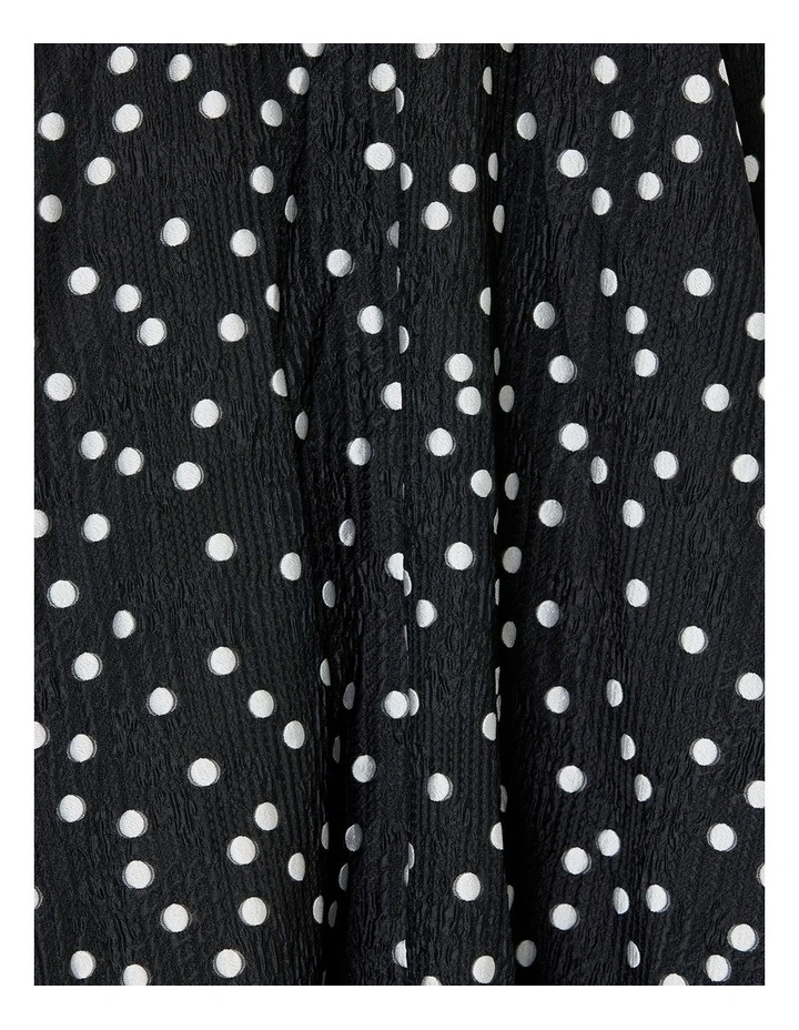 Ascot Polka-Dot Dress in Black image 5