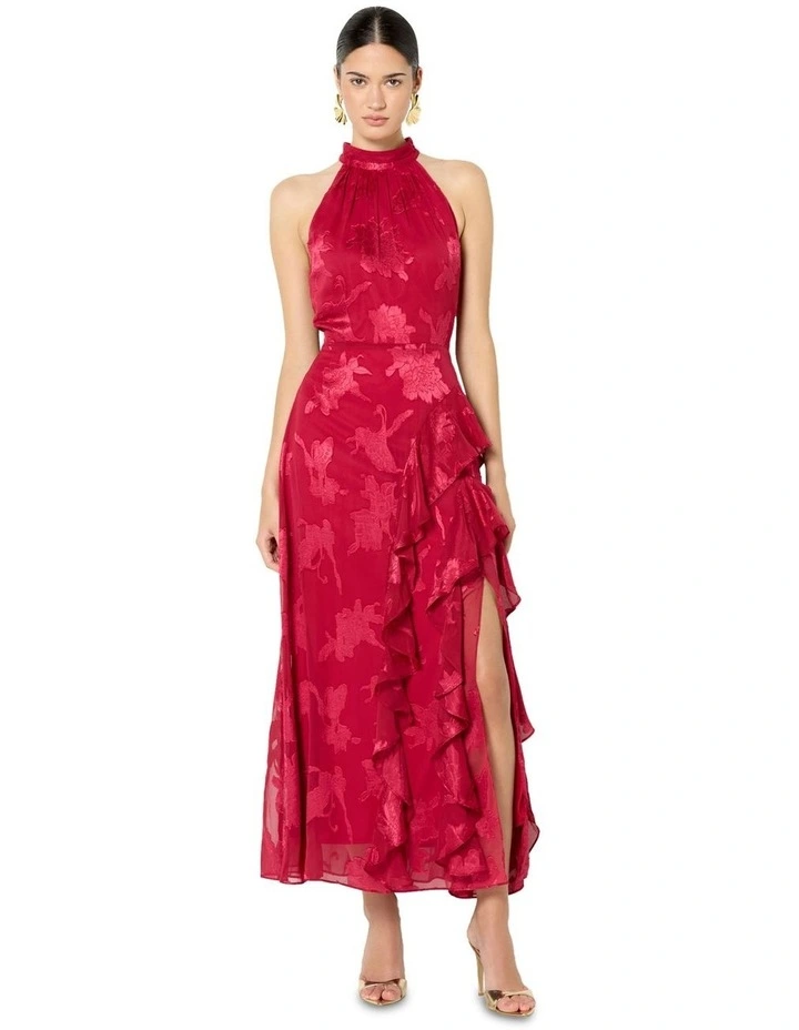 Kailey Ruffle Halter Dress in Pink image 1