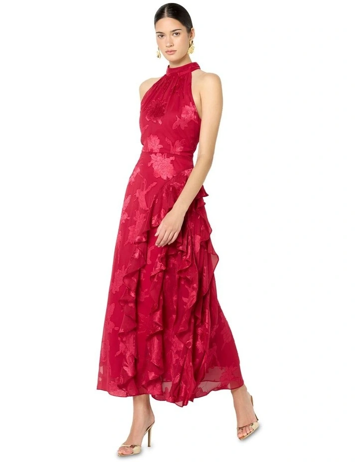 Kailey Ruffle Halter Dress in Pink image 2