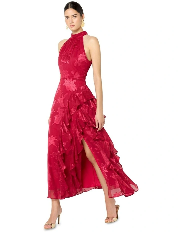 Kailey Ruffle Halter Dress in Pink image 3