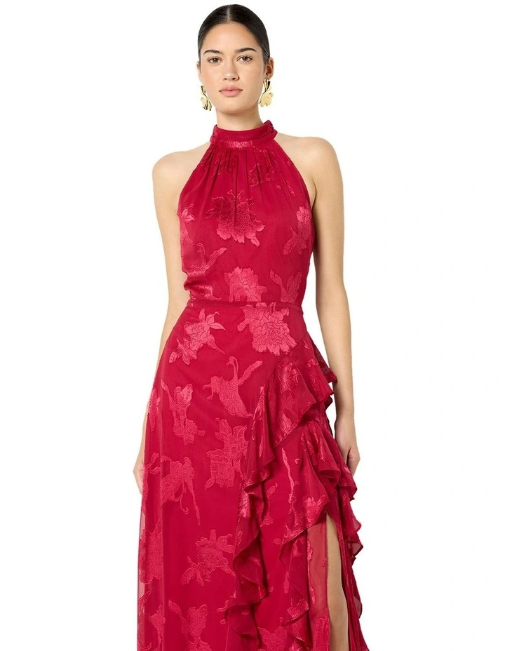 Kailey Ruffle Halter Dress in Pink image 4