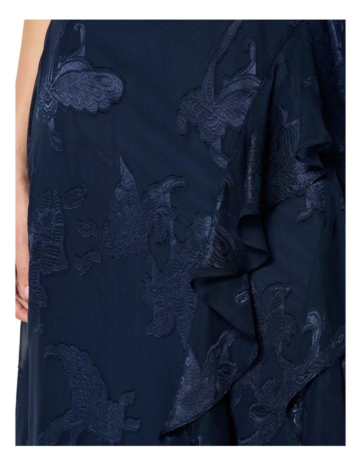 Kailey Ruffle Halter Dress in Navy image 4