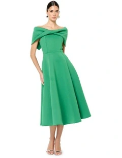 Mica Off The Shoulder Dress in Green