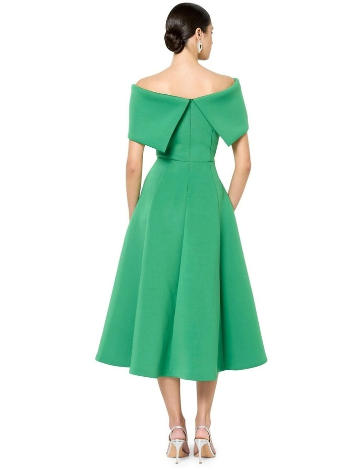 Mica Off The Shoulder Dress in Green image 2