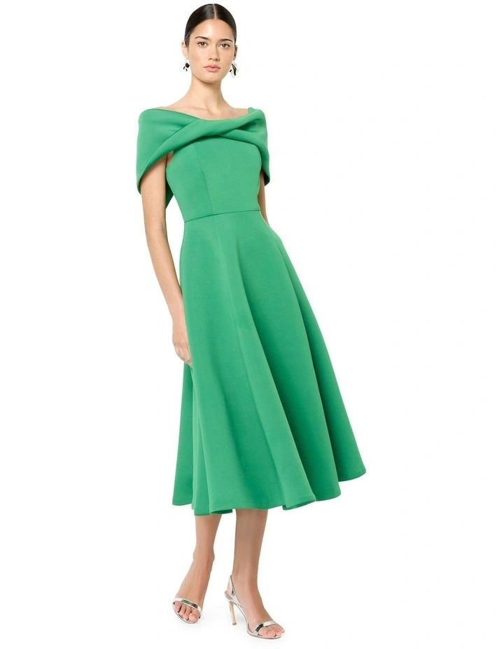 Mica Off The Shoulder Dress in Green image 3