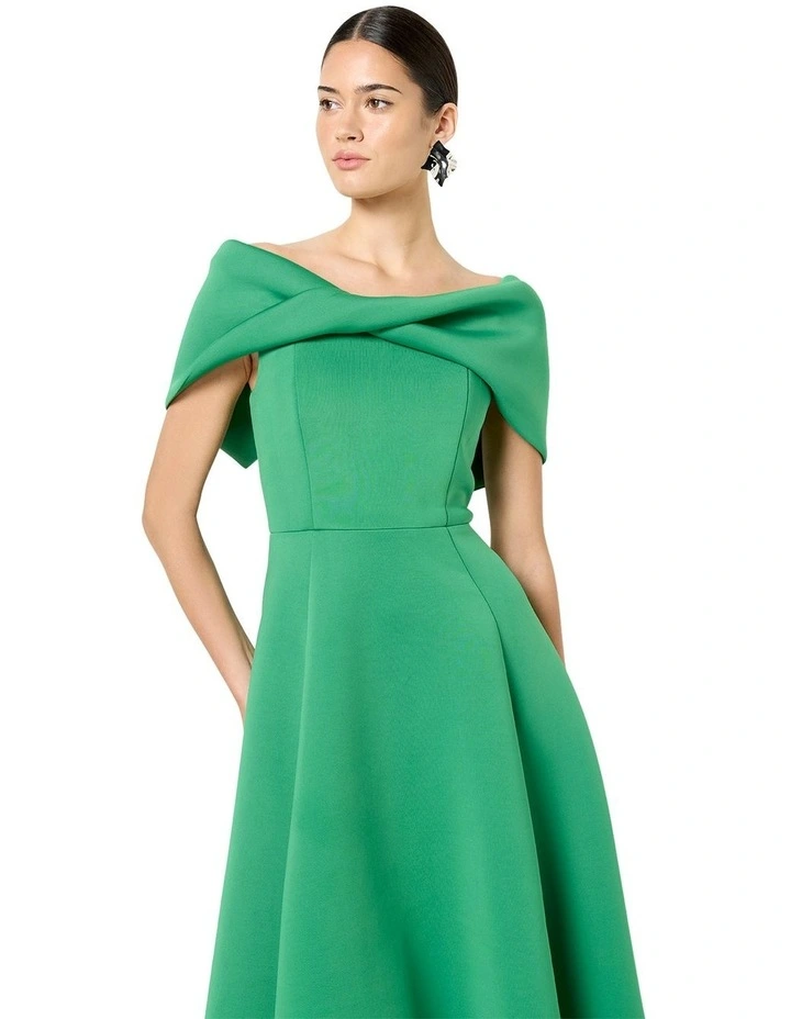 Mica Off The Shoulder Dress in Green image 4