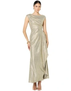 Beck Metallic Maxi Dress in Mink