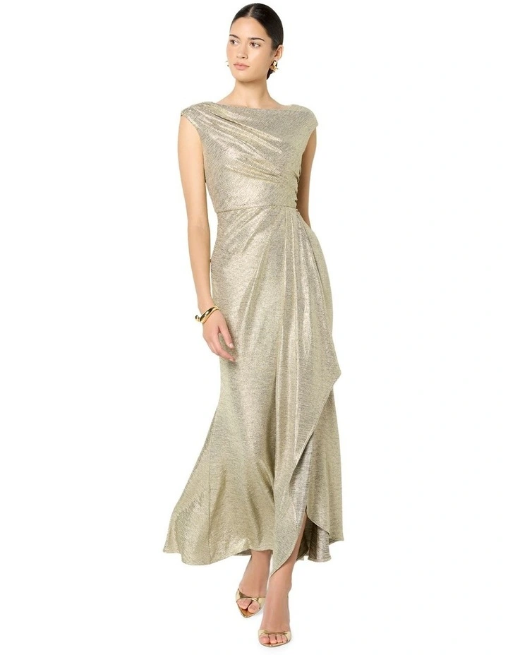 Beck Metallic Maxi Dress in Mink image 7