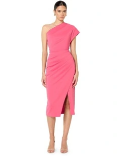 Kennedy Scuba One Shoulder Dress in Pink