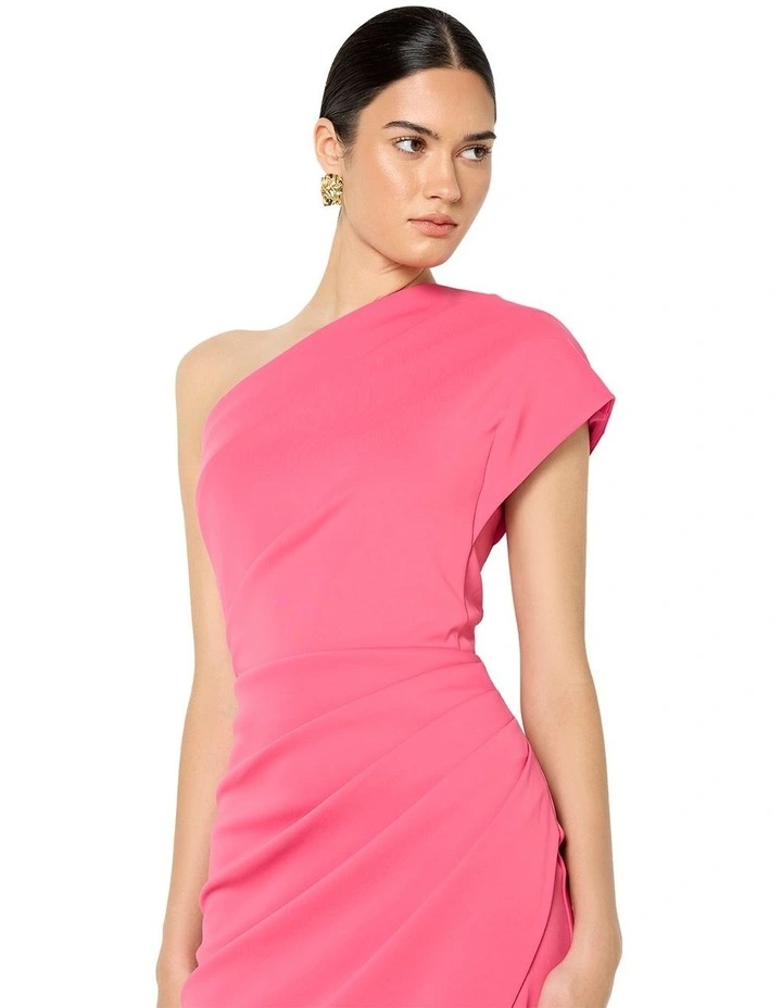 Kennedy Scuba One Shoulder Dress in Pink image 3