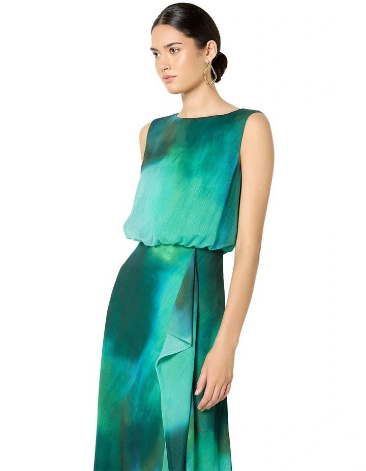 Kallista Printed Dress in Green image 3