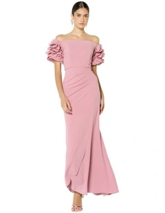 Diana Ruffle Sleeve Gown