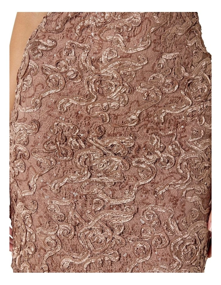 Emerson Lace Off the Shoulder Gown in Mocha image 5