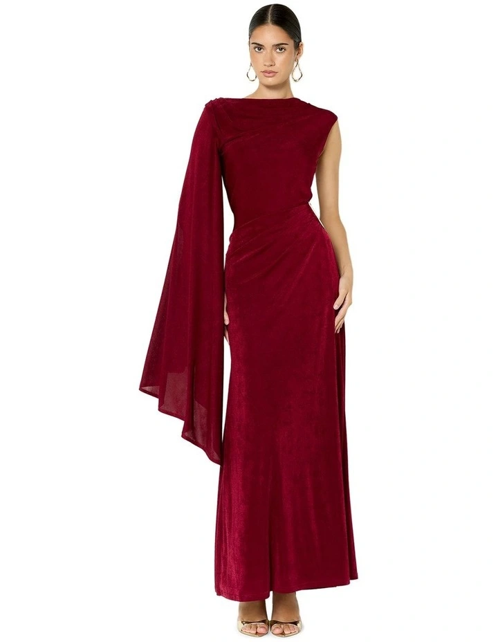 Marnie Cape Sleeve Gown in Red image 1