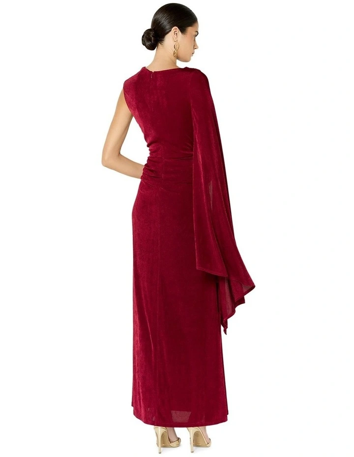 Marnie Cape Sleeve Gown in Red image 2