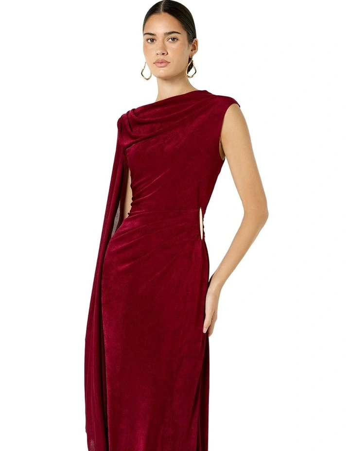Marnie Cape Sleeve Gown in Red image 3
