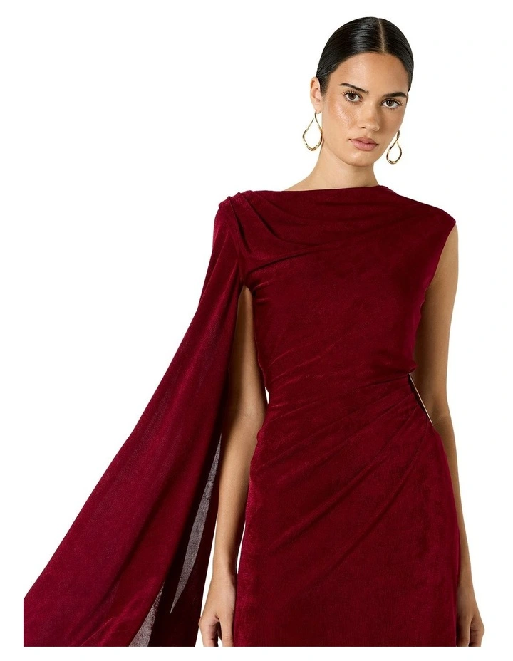 Marnie Cape Sleeve Gown in Red image 4