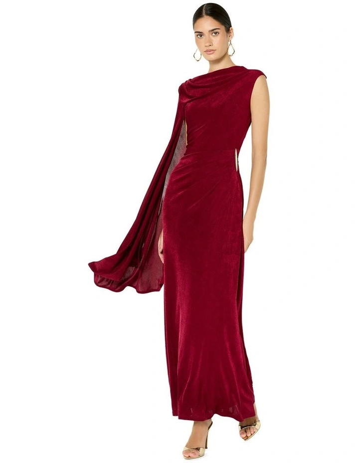 Marnie Cape Sleeve Gown in Red image 5