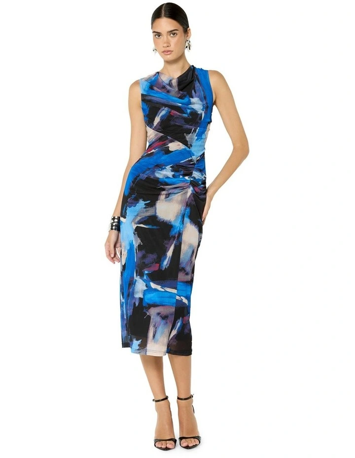 Faylen Printed Mesh Dress in Multi image 1