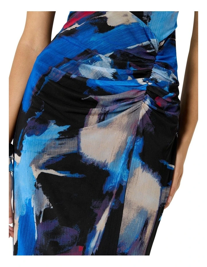 Faylen Printed Mesh Dress in Multi image 5