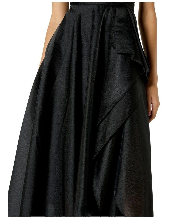Lila Organza Strapless Gown in Black image 5
