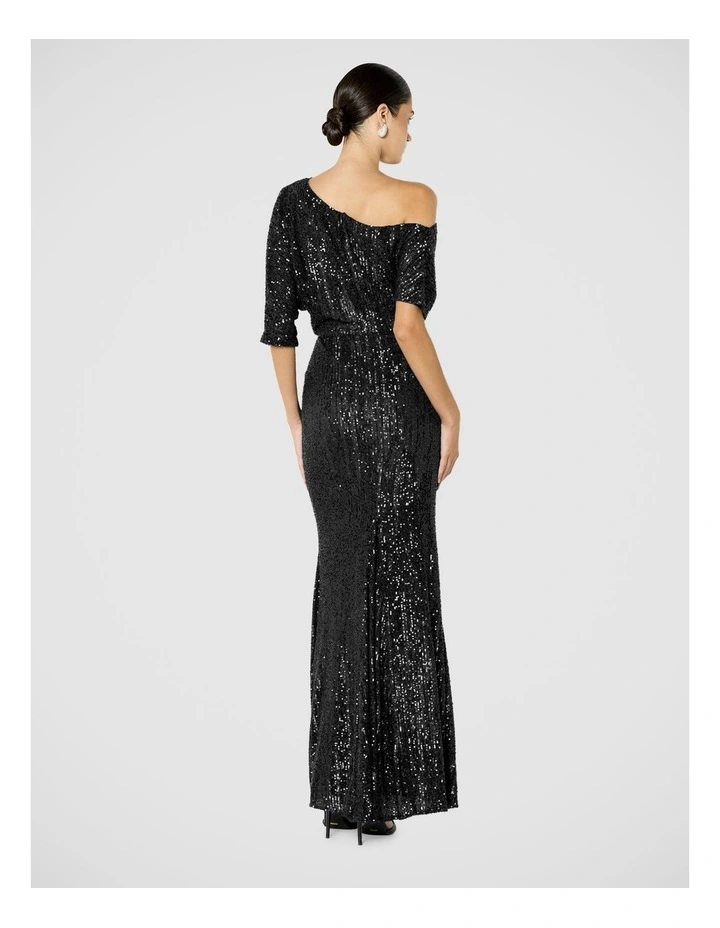 Della Sequin Tipped Shoulder Gown image 2