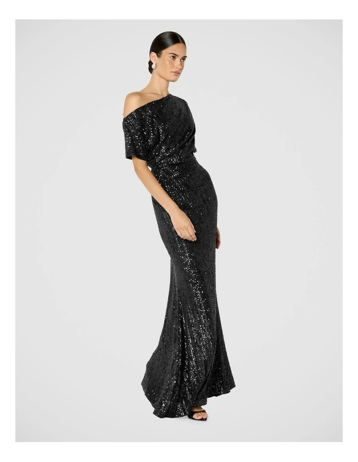 Della Sequin Tipped Shoulder Gown image 3