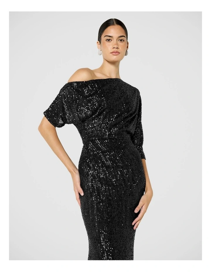 Della Sequin Tipped Shoulder Gown image 5