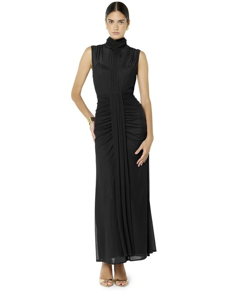 Dominique Mesh Maxi Dress in Black image 1