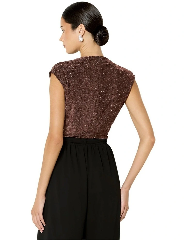 Rachelle Metallic Top in Bronze image 2
