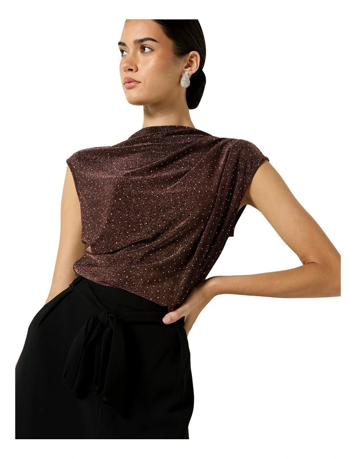 Rachelle Metallic Top in Bronze image 3
