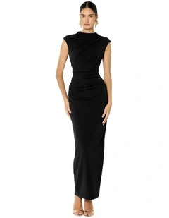 June Twist Detail Cocktail Dress in Black