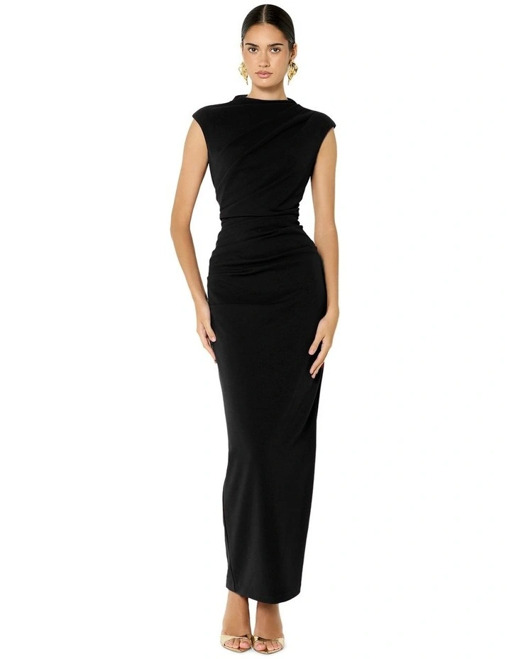June Twist Detail Cocktail Dress in Black image 1