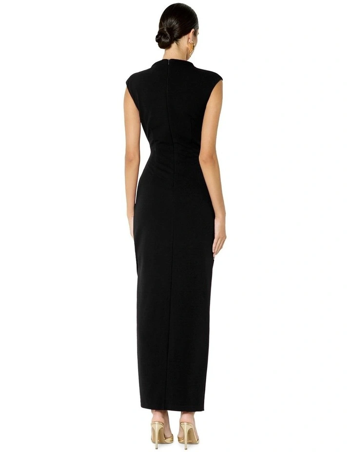 June Twist Detail Cocktail Dress in Black image 2