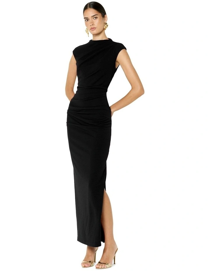 June Twist Detail Cocktail Dress in Black image 3