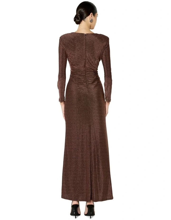 Zoe Metallic Gown in Bronze image 2