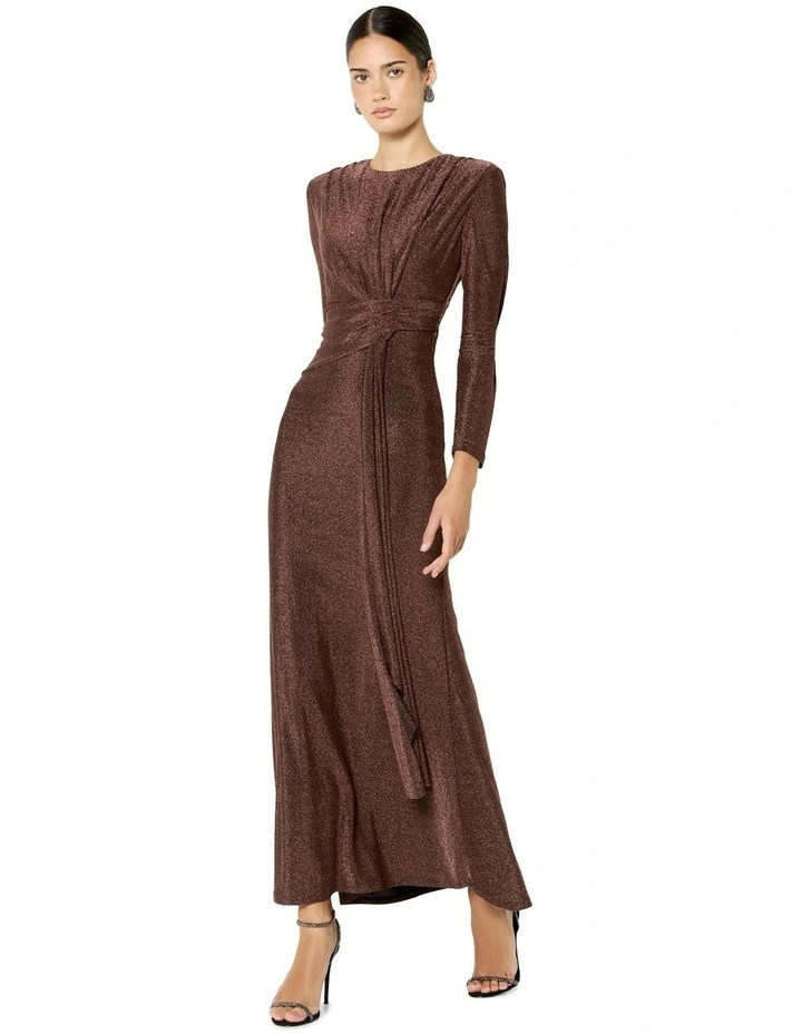 Zoe Metallic Gown in Bronze image 3