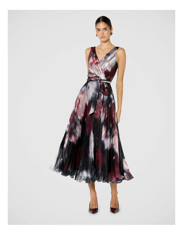 Ange Printed Pleat Cocktail Dress image 1