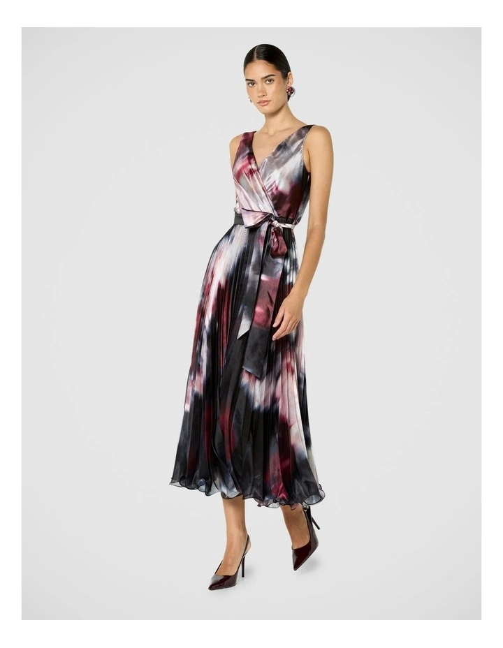 Ange Printed Pleat Cocktail Dress image 3